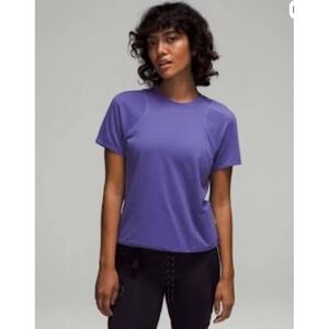 Lululemon Womens Lightweight Cinched‎ Hem Hiking Purple T-Shirt 10 Athletic